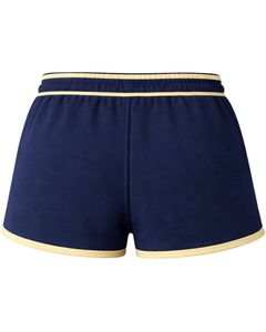 Shorts en molleton de coton bleu marine pour femme, personnalisés par le fabricant, avec contraste, taille élastique, décontractés, pour l'été, le sport et la détente - Product Image 2
