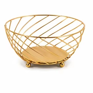 Panier à fruits en fil métallique noir rond populaire, support de rangement avec pieds sphériques pour décoration de table - Product Image 3