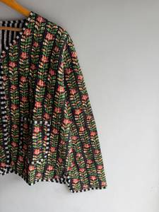 Veste en coton à imprimé floral pour femme, col en V, manches chauve-souris, style Prairie Chic, respirante, idéale pour l'été, cadeau pour elle - Product Image 6