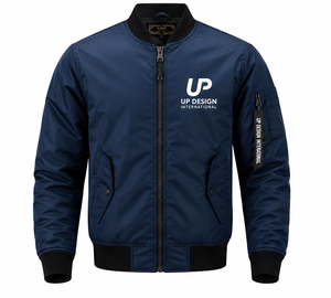 เสื้อแจ็คเก็ตบอมเบอร์สีน้ำเงิน MA-1 แบบสั่งทำพิเศษสำหรับผู้ชาย เสื้อแจ็คเก็ตนักบินน้ำหนักเบา เสื้อกันลม สตรีทแวร์ เสื้อแจ็คเก็ตลำลองสำหรับผู้ชาย - Product Image 1