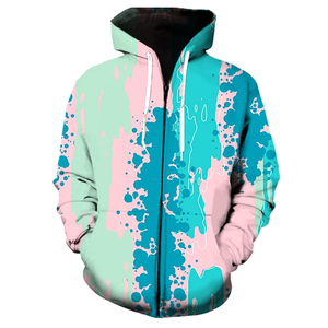 Sweat à capuche en molleton 100% polyester épais, imprimé en relief, anti-boulochage, coupe ample, style décontracté et sportif, pour homme, avec poche kangourou, vente en gros - Product Image 2