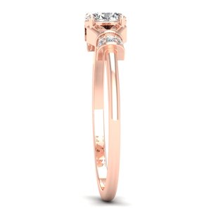 Bague de fiançailles REYES en diamant de laboratoire HPHT CVD de haute qualité, 0,39 carat, en or rose massif 14 carats, cadeau de mariage, bijoux fins - Product Image 3