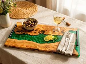 Luxury Wooden And Resin Tray With <b>Epoxy</b> Finish Stylish Serving Tray For <b>Coffee</b> <b>Table</b> Dining <b>Table</b> And Home Decor - Product Image 6