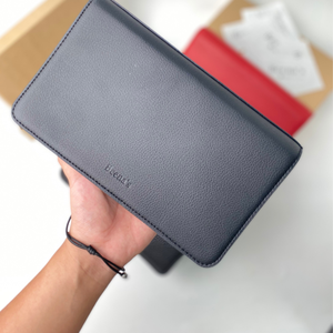 Black Long Zipper <b>Wallet</b> Microfiber Fabrics <b>RFID</b> <b>Protection</b> Waterproof Simple Design Men's Travel Cash Daily Use - Product Image 6