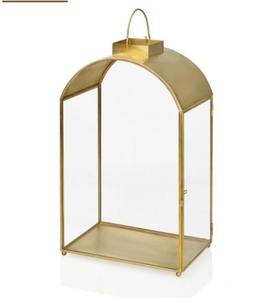 Vela de metal antigua para boda, linterna colgante de hierro discolor de vidrio, decorativa, grande - Product Image 4