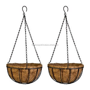 Macetas de fibra de coco biodegradables de alta calidad con revestimiento de fibra de coco redondo para el hogar y el jardín maceta colgante - Product Image 1