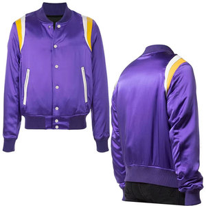 Wholesale Custom Winter Satin <b>Jacket</b> For Men Cheap Price Color Panel Men's Long Sleeve Baseball Satin Varsity <b>Jacket</b> In Low MOQ - Product Image 6