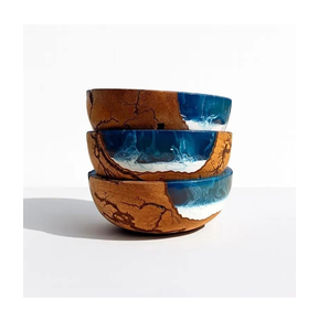 Wholesale 3 Pieces Wooden & Resin Serving bowl <b>Dinnerware</b> Salad Dessert Ice-Cream Serving Bowl - Product Image 1