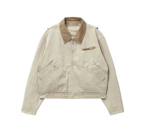 Personnalisé 100% coton sergé toile ciré veste de travail respirant en plein air veste de travail col rabattu grande taille veste en jean - Product Image 1