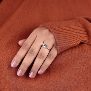 Pear Lab Grown Diamond Twisted Shank Engagement Ring 14K Gold Solitaire <b>Bridal</b> Ring Wedding Handmade Jewelry Wholesale Supplier - Product Image 4