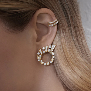Gold Plated 925 Sterling <b>Silver</b> Zircon Stud <b>Earrings</b> Geometric Halo Ear Jewelry for <b>Wedding</b> Party Women - Product Image 3