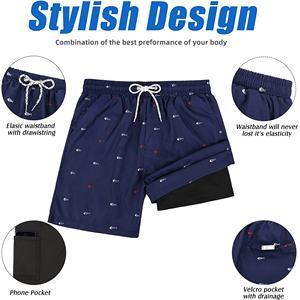 Pantalones Cortos Deportivos para Hombre, de Malla, Secado Rápido, Poliéster, Verano, Diseño Sólido, Ropa de Gimnasio, 2 en 1, Pantalones Cortos de Entrenamiento de Alto Rendimiento - Product Image 4