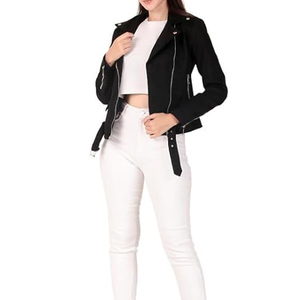 Chaqueta de Cuero de Gamuza para Mujer, Suave al Tacto, Prenda Exterior de Lujo, Corte Ajustado, Abrigo de Moda de Invierno, Personalizable, OEM, Venta al Por Mayor - Product Image 6