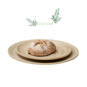 Eco-Friendly Spun Bamboo <b>Plates</b> - 100% Natural Bamboo Dinner Serving <b>Plates</b> with Custom Color & Logo By Eco2Go Vietnam - Product Image 4