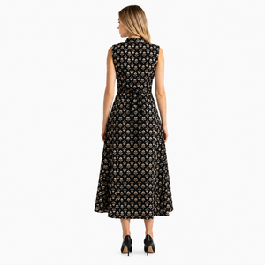 Robe midi florale sans manches, sans bretelles, sans col, tissée, décontractée, douce, à imprimé numérique naturel pour l'été, pour femme - Product Image 4