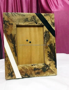 Cadre photo en bois de résine artisanale avec incrustation d'os Cadre photo décoratif en MDF et corne pour intérieurs de maison et d'hôtel - Product Image 3