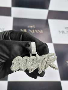 Custom <b>Name</b> Moissanite 925 Sterling Silver Hip Hop Iced Out Pendant Unisex Gold Rhodium Rose Gold Plated 28g - Product Image 1
