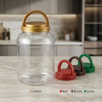 Bouteille en plastique PET carrée de 1380 ml, transparente, à large ouverture, avec couvercle à vis, pour le stockage de biscuits, de chocolat et d'aliments, fabricant vietnamien