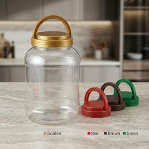 Bouteille en plastique PET carrée de 1380 ml, transparente, à large ouverture, avec couvercle à vis, pour le stockage de biscuits, de chocolat et d'aliments, fabricant vietnamien - Product Image 5