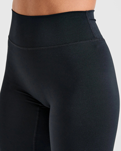 Leggings de Yoga Largos sin Costuras, Color Negro Sólido, Spandex y Poliéster, Pantalones Deportivos para Mujer, Elásticos, Estilo Simple, Ecológicos - Product Image 6