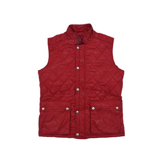 Gilet matelassé rouge pour homme, col montant, fermeture boutonnée, vêtement décontracté d'automne, rembourrage en polyester, veste pour homme - Product Image 1