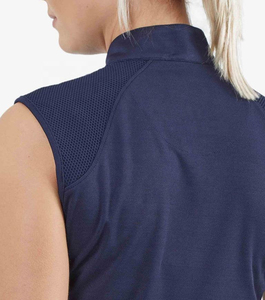 Women Sleeveless <b>Zipper</b> Shirt Breathable Summer Casual <b>Top</b> Bulk Order Supplier OEM Women Sleeveless Zip Up Shirts - Product Image 3