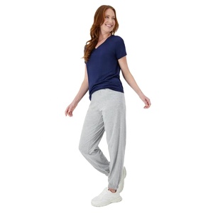 Camisetas de mujer con estampado personalizado a la moda, camisetas lisas 100% de algodón de manga corta con cuello en V, colores de tamaño personalizado disponibles - Product Image 5