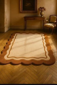 Alfombra de Lana Tejida a Mano con Patrón de Chevron Roto, Forma Diagonal Fragmentada, para Salón Moderno - Product Image 2