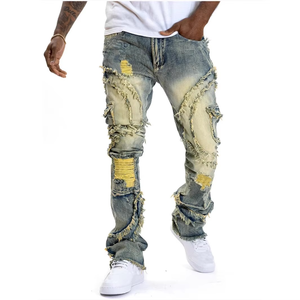 Nuevos Pantalones Vaqueros Vintage para Hombre, Pantalones de Mezclilla Desgastados y Rotos, Pantalones Acampanados para Hombre - Product Image 4
