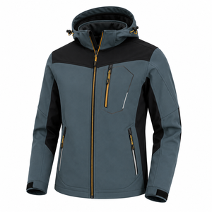Wholesale Unisex Softshell <b>Jacket</b> Hooded Water Resistant <b>Fleece</b> <b>Lined</b> Windproof Outdoor Workwear Winter Custom OEM Logo - Product Image 3