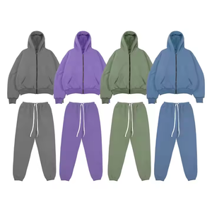 Oversized Men's Baggy Tracksuit 2-Piece Set Hoodie and Sweatpants for Winter Adults Size Manufacturer Custom 500 GSM - Product Image 4
