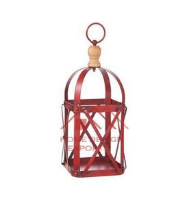 Portavelas de Navidad con Acabado en Esmalte Rojo, Decoración para el Hogar y el Jardín, Farol para Velas - Product Image 3