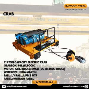 Grue électrique robuste INOVIC CRM 7,5 tonnes, type EOT, pour travaux lourds |   Chariot motorisé à double poutre pour pont roulant - Product Image 3