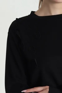 เสื้อสเวตเชิ้ตคอเต่าผ้าฟลีซผสมคอตตอน/โพลีเอสเตอร์สำหรับผู้หญิงไซส์ใหญ่ ระบายอากาศได้ดี กันน้ำ เป็นมิตรกับสิ่งแวดล้อม เหมาะสำหรับฤดูใบไม้ผลิ/ฤดูใบไม้ร่วง สีพื้น สไตล์ลำลอง - Product Image 3
