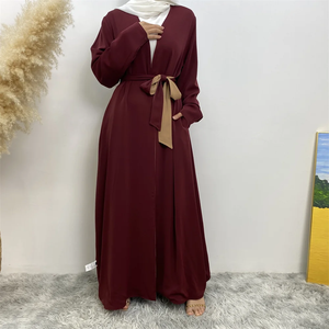 Robe musulmane pour femme, nouvelle collection, couleur unie, réversible, tendance, très vendue au Moyen-Orient, Dubaï, style arabe islamique, élégante et ample. - Product Image 3