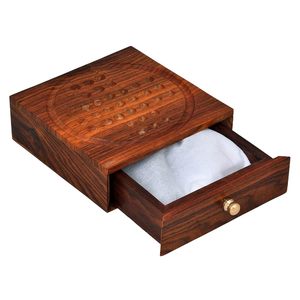 Jeu de solitaire en bois artisanal indien avec tiroir de rangement (rouge, 5 x 5 pouces) - Product Image 2
