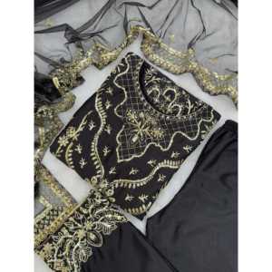 Conjunto de traje de fiesta para mujer con bordado y trabajo de secuencia - Product Image 5