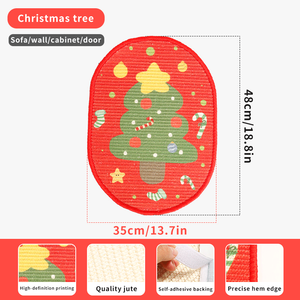 Red Christmas Tree Wall Cat Scratcher <b>Pad</b> Sisal <b>Scratch</b> Board Cat Claw <b>Pad</b> for Indoor Cats - Product Image 6