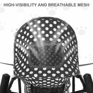 TH-PPS-331 Four Wheel Pet Stroller with Adjustable <b>Canopy</b> Removable Cushion and Stainless Steel Frame - Product Image 6