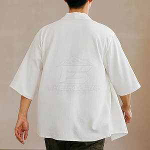 <b>Men</b> Japanese Winter <b>Kimono</b> <b>Jacket</b> with Stand Collar Washed Finish Premium Cotton Fabric Durable & Soft for Casual Use - Product Image 4