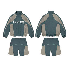 Ensemble survêtement homme grande taille 2026 avec coupe-vent à capuche et short imprimé en nylon léger, style streetwear, pour hiver, printemps, été - Product Image 4