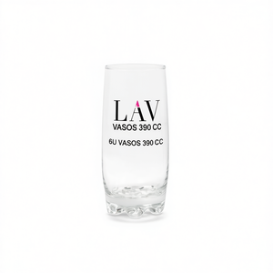 6 Vasos de 390cc, Transparentes, de Vidrio Premium, Diseño Minimalista para Fiestas - Product Image 2
