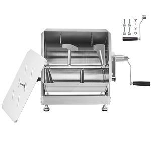 Impastatrice Manuale per Carne in Acciaio Inox da 60L con Vasca Inclinabile, Attrezzatura per Lavorazione Carni (Max 60LBS di Carne), Impastatrice per Salsicce Usata - Product Image 1