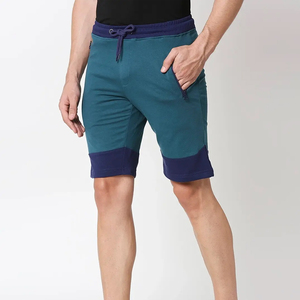 Men Solid Color Board Shorts Mid Waist Drawstring Breathable Casual Knitted Polyester - Product Image 2