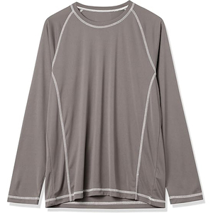 เสื้อแรชการ์ดแขนยาวสีเทาสำหรับผู้ชาย ระดับ UPF 50+ ป้องกันแสงแดด แห้งเร็ว ทรงพอดีตัว เหมาะสำหรับเล่นกีฬาและว่ายน้ำ - Product Image 1