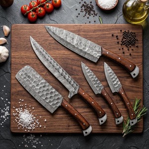 Ensemble de couteaux de chef en acier damas forgé à la main avec manche en bois, 8-9,9 pouces, style japonais - Product Image 5