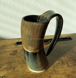Mug en corne à boire artisanal, design unique de haute qualité, corne à boire par Tayyab Handicraft - Product Image 2