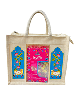Sac cadeau personnalisé en jute, sacs fourre-tout de Noël, pochette en toile de jute écologique, sac en toile de jute avec fenêtre transparente en PVC pour les fêtes