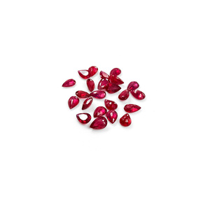Rubis naturels de Bangkok, formes poire calibrées 7x10mm, pierres précieuses de rubis naturelles facettées en vrac pour la fabrication de bijoux, prêtes à l'emploi - Product Image 3