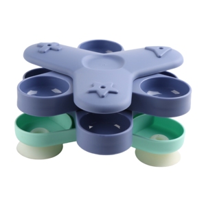 Jouet interactif rond à mâcher pour animaux de compagnie, bol en plastique pour chien avec base à ventouse et design distributeur de nourriture - Product Image 1